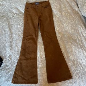 BROWN CORDUROY HIGH WAISTED FLARE PANTS